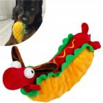 GiGwi Hot Dog kutyajáték, plüss, sípolóval, aktív játékhoz, 24 cm (2262)