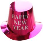 Cyrax Palarie Happy New Year pentru Revelion, 29 x 25 x 15.5 cm Colorata Sclipitor Roz (162151)