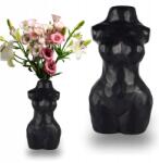 EstiloHome Fekete Virág Váza Dekoratív Női Test Eredeti Flakon 30cm (ESH025)