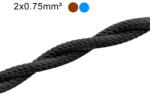 Trama Italien textil cabels Fekete Fonott Textil Kábel - 2×0, 75 mm2 | TRAMA