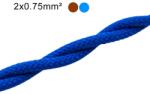 Trama Italien textil cabels Zafírkék Fonott Textil Kábel - 2×0, 75 mm2 | TRAMA
