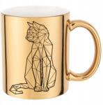 Funandstyle Metál Bögre Csillogó Arany Minimalist Cat 300ml Mix Több Minta