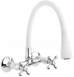 INVENA Roma Fali Konyhai Csaptelep, Fehér/króm (BC-24-E2S-L)