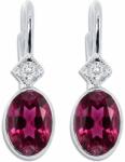 White & Black Ovális rubin és gyémánt fülbevaló - 0, 9 karát (AU14308)
