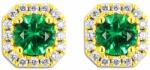 White & Black Briliáns gyémánt fülbevaló smaragddal (AU14305)
