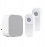 Solight vezeték nélküli csengő, 2 gomb, aljzat, 180m, fehér, tanulásra alkalmas (1L74DT)