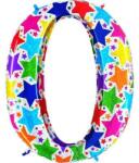 Grabo Felfújható lufi szám 0 színes csillagok 102 cm extra nagy méretű - Grabo (85840H-P)