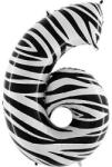 Grabo Felfújható lufi numero 6 zebra 102 cm extra nagy méretű - Grabo (806-P)