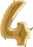 Grabo Felfújható lufi szám 4 aranyszínű 102 cm extra nagy - Grabo (024G-P)