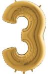 Grabo Felfújható lufi szám 3 arany 102 cm extra nagy - Grabo (023G-P)