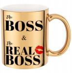 Funandstyle Metál Bögre Csillogó Arany The Boos & The Real Boss 300ml Minta Mix