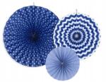 Party Deco Dekorációs rozetta, sötétkék (1 op. 3 db) (RPK1-074)
