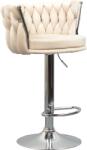Mobikon Scaun bar de design catifea bej crom Brin 53x50x80/102 cm (0000396296)