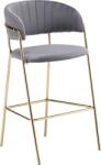 Mobikon Scaun bar catifea gri metal auriu Dasmin 55x58x107 cm (0000401868)