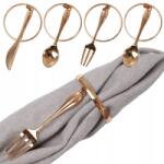 Vilde Fém Arany Szalvétagyűrű Evőeszközökkel 4 Db-os Szett (4902248544109)