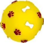 Aqua Nova Kutyajáték Gumilabda Mancs Mintás Csont Sárga 7.5CM Rágóka (4904582709459)