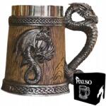 PIXUSO Söröskorsó 500ml Valentin Napi Ajándék Apukáknak Sárkány Nagy Skandináv (C05)