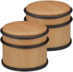 Relaxdays Opritor de ușă cu aspect de lemn, set de 2 (10135376)