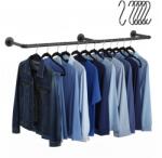 Relaxdays Suport de haine industrial, montat pe perete (10140768)