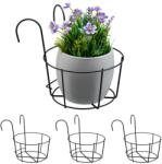Relaxdays Set de 4 suporturi pentru ghivece de flori pentru balcon (10135683)