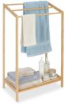 Relaxdays Suport pentru prosoape din bambus cu 3 bare și raft (10138871)