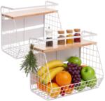Relaxdays Raft de perete magnetic pentru coșuri cu fructe, set de 2 (10137523)