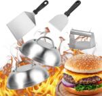 Relaxdays Set burger Smash, 5 piese, oțel inoxidabil (10137535) Cos de gunoi