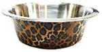  Tál fém etető leopárd mintás, gumiperemes 22cm, 1, 550l