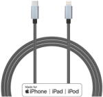 Lemontti Cablu MFI Lightning la Type-C Lemontti Quick Charge Gri (LEMCTLMFIGR)