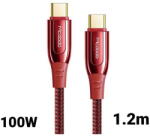 Mcdodo Cablu Type-C la Type-C Mcdodo Super Charge Red (1.2m, 100W) (CA-8121)