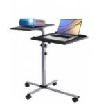 TECHLY Suport pentru videoproiector cu 2 rafturi reglabile, mobil pe roti, TECHLY, ICA-TB TPM-2 (Negru) (ICA-TBTPM-2)