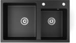 NERO Gránit Mosogató NERO Palazzo + Szifon Matt Fekete NP800500CM0