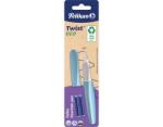Pelikan Stilou Twist Eco, culori asortate, grip ergonomic, 2 patroane albastre, blister, Pelikan 822244