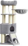 Feandrea Nagy macskakaparó oszlop, plüss barlanggal és függőágyal, szürke (PCT002N01)