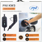 PNI Hordozható töltő PNI KW3, 16A, 3, 5KW, elektromos autókhoz, 230V, egyfázisú, 2-es típusú kábellel és 5 tűs IEC62196 csatlakozóval, időzítővel, IP66