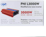 PNI L3000W áramátalakító, 12V kettős tápegység, 230V kimenet