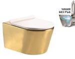 Inter Ceramic Конзолна тоалетна чиния 5233 gold, седалка и капак, порцелан, златен (5233 gold)