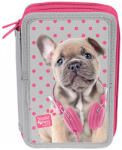 PASO Penar școlar Paso Studio Pets - Good Vibes Only, cu 3 compartimente (PES-023/BW) Penar