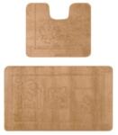 Delta Carpet Set 2 Covorase pentru Baie, 60 x 100 cm, 50 x 60 cm, Antiderapante, Bej, Maritime 2546 (MARITIME-2546-L-BROWN-60100) Covor baie