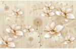 Blueback MAT tapéta, fehér virágok, pitypang, arany falfestmény, 300 x 200 cm (BBIMG2400)