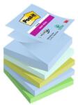 3M POSTIT Öntapadó jegyzettömb, Z , 76x76 mm, 5x90 lap, 3M POSTIT Super Sticky Oasis , vegyes színek