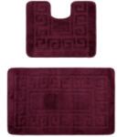 Delta Carpet Set 2 Covorase pentru Baie, Visiniu, 50 x 80 cm, 40 x 50 cm, Antiderapante, Ethnic 2576 (ETHNIC-2576-AUBERGINE-5080) Covor baie