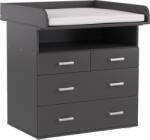 TEMPO KONDELA Komód pelenkázóasztallal, grafit, REA MICKEY NEW