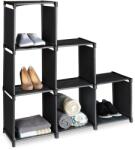 Relaxdays Raft modular Relaxdays cu 6 rafturi cub, negru (10031334) Raft