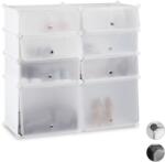 Relaxdays Suport pentru pantofi din plastic cu 8 compartimente modulare (10032991) Raft