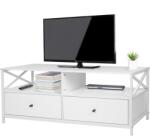 Relaxdays Comoda TV alba cu sertare (10143042)