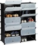 Relaxdays Dulap modular pentru pantofi Relaxdays cu 12 compartimente cuburi, Negru (10031980) Raft
