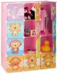 Relaxdays Dulap modular cu rafturi cub pentru copii, Roz cu personaje animate (10038326) Raft