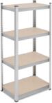 Relaxdays Rafturi galvanizate pentru sarcini grele cu 4 niveluri (10135239) Raft
