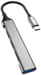 Dudao HUB adapter 4in1 USB-C - 4x USB-A (3 x USB2.0 / USB3.0) 6.3 cm fekete